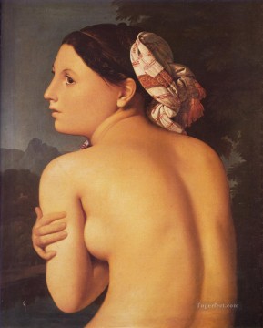  Auguste Deco Art - Half figure of a Bather nude Jean Auguste Dominique Ingres